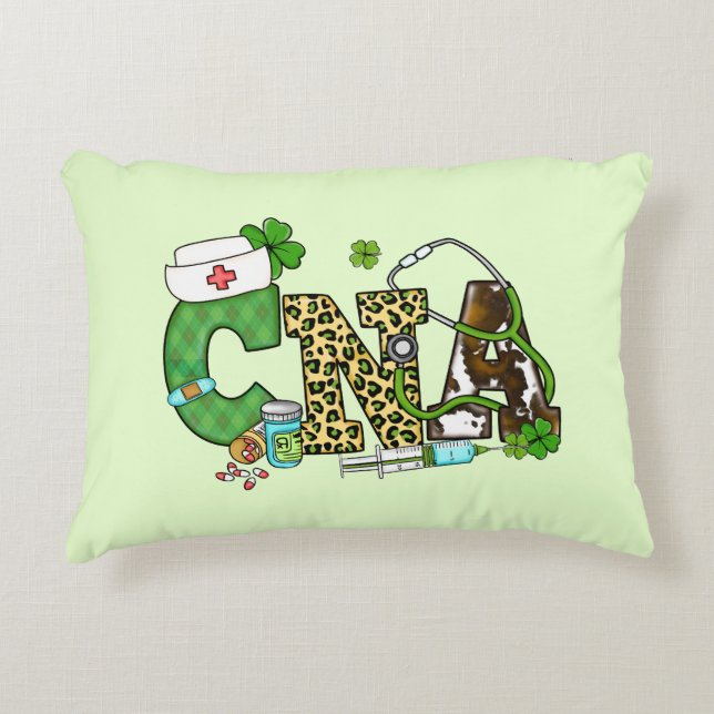 Befähigte Krankenpfleger St. Patrick's Dekokissen (Vorderseite)