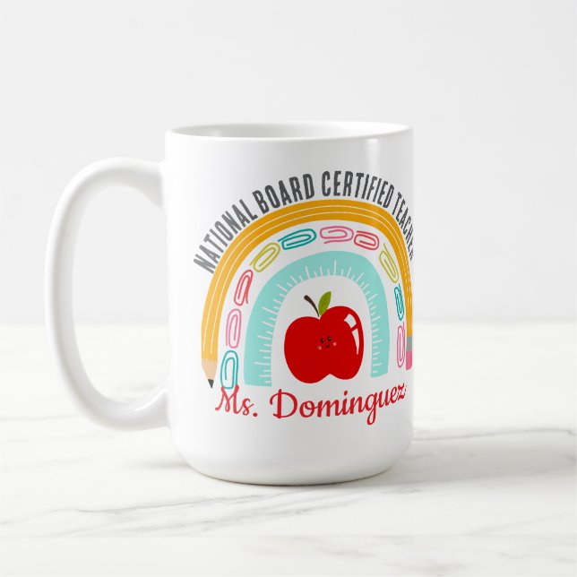 Befähigte Lehrerin Rainbow Co Kaffeetasse (Links)