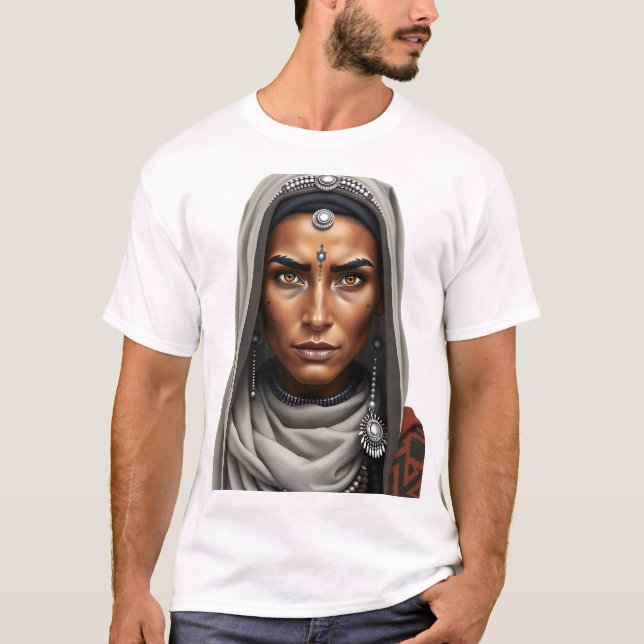 Befähigtes Berber-Stammesweibchen-Gesicht T-Shirt (Vorderseite)