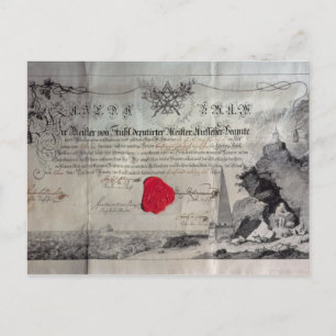 Befähigungszeugnis, 1785 postkarte