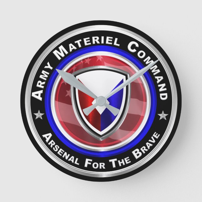 Befehlsgetreue der Armee Materiel Runde Wanduhr (Vorderseite)