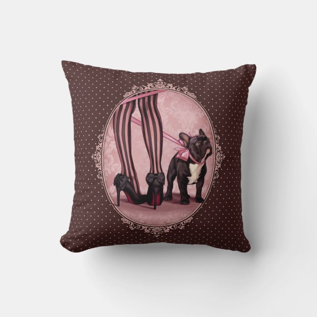 Befestigt an meiner französischen Bulldogge Kissen (Vorderseite)