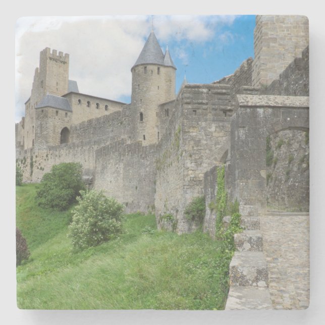 befestigte Mauer von Carcassonne Steinuntersetzer (Vorderseite)