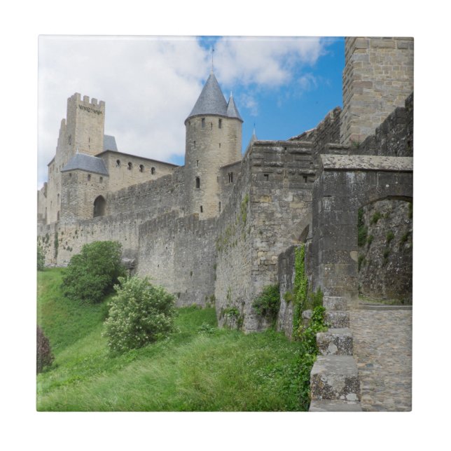 Befestigte Stadtmauer von Carcassonne Fliese (Vorderseite)
