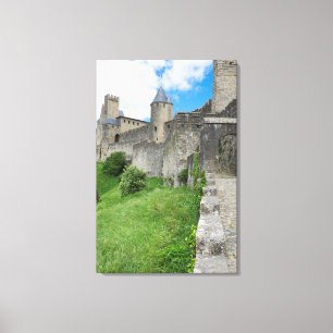 Befestigte Stadtmauer von Carcassonne Leinwanddruck