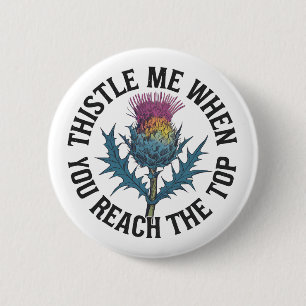 Befeuchte mich, wenn du die oberste Thistle-Blume Button