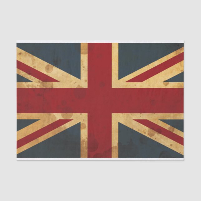 Befleckte Gewerkschafts-Jack Großbritannien-Flagge Seidenpapier (Vorderseite)