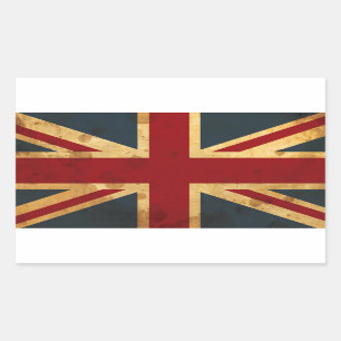 Befleckter Union Jack UK-Flag Rechteckiger Aufkleber