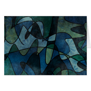 Beflecktes Glas-abstrakte Kunst blaues