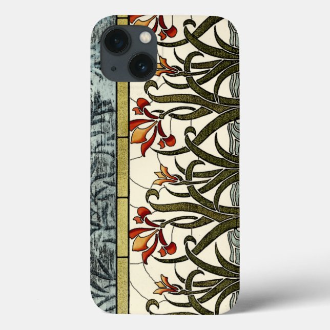 Beflecktes Glas-Blumen mit TAN-Grenze Case-Mate iPhone Hülle (Rückseite)