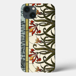 Beflecktes Glas-Blumen mit TAN-Grenze iPhone 13 Hülle