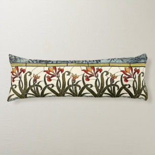 Beflecktes Glas-Blumen mit TAN-Grenze Seitenschläferkissen