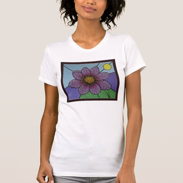 Beflecktes Glas-Blumen-T - Shirt (Vorderseite)