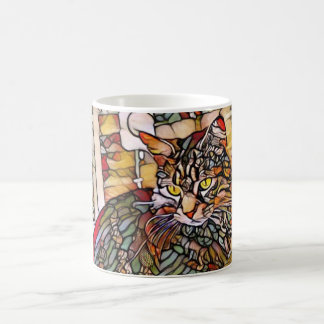 Beflecktes Glas-Katzen-Tasse Kaffeetasse