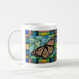 Beflecktes Glas-Schmetterlings-Tasse Kaffeetasse