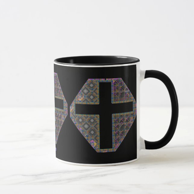 Beflecktes Glas-Tasse im Triplikat Tasse (Rechts)