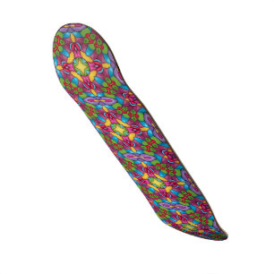 Beflecktes Glas-Vintages lila Kaleidoskop Skateboard