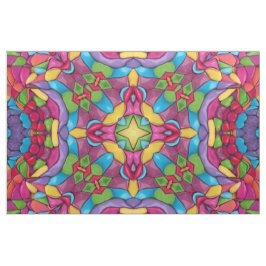 Beflecktes Glas-Vintages lila Kaleidoskop Stoff