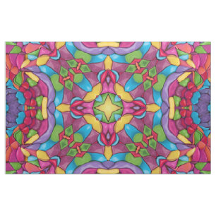 Beflecktes Glas-Vintages lila Kaleidoskop Stoff