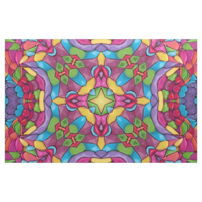 Beflecktes Glas-Vintages lila Kaleidoskop Stoff (Yard (91,4 cm))