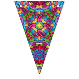 Beflecktes Glas-Vintages lila Kaleidoskop Wimpelkette