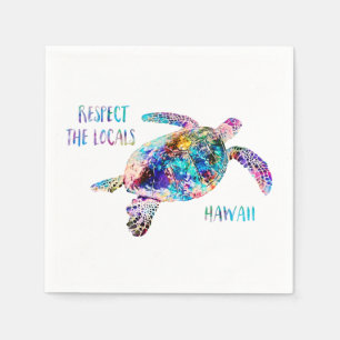 Befolgen Sie das Zitat der lokalen Sea Turtle Gef Serviette