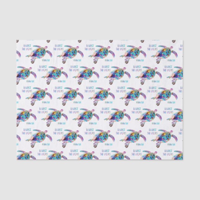 Befolgen Sie das Zitat der lokalen Sea Turtle Gefä Seidenpapier (Vorderseite)