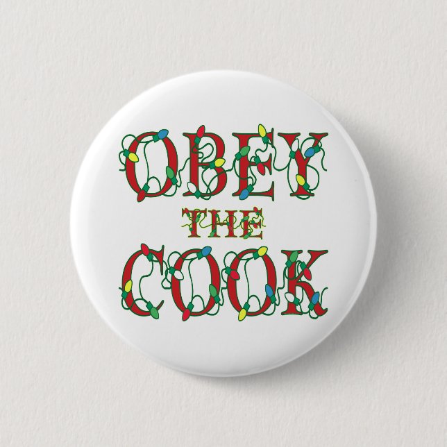 Befolgen Sie die Cook Sprichwort Holiday Lights Button (Vorderseite)