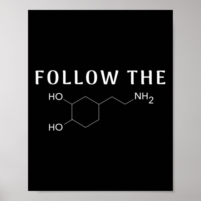 Befolgen Sie die Dopamin Chemical Structure Fun Sc Poster (Vorne)