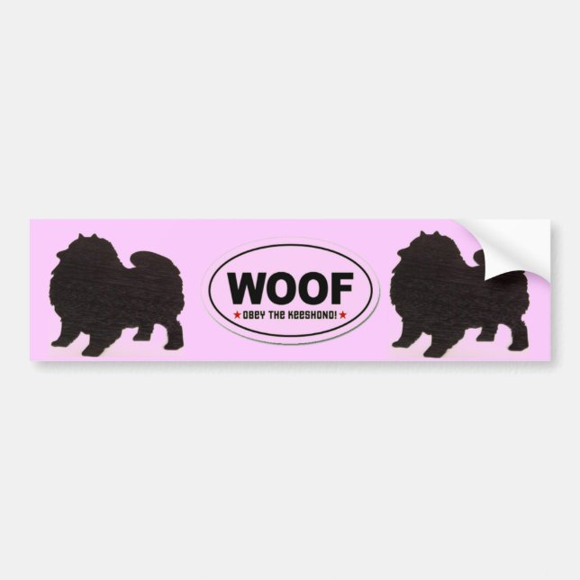 Befolgen Sie die Keeshond-Silhouette Autoaufkleber (Vorne)