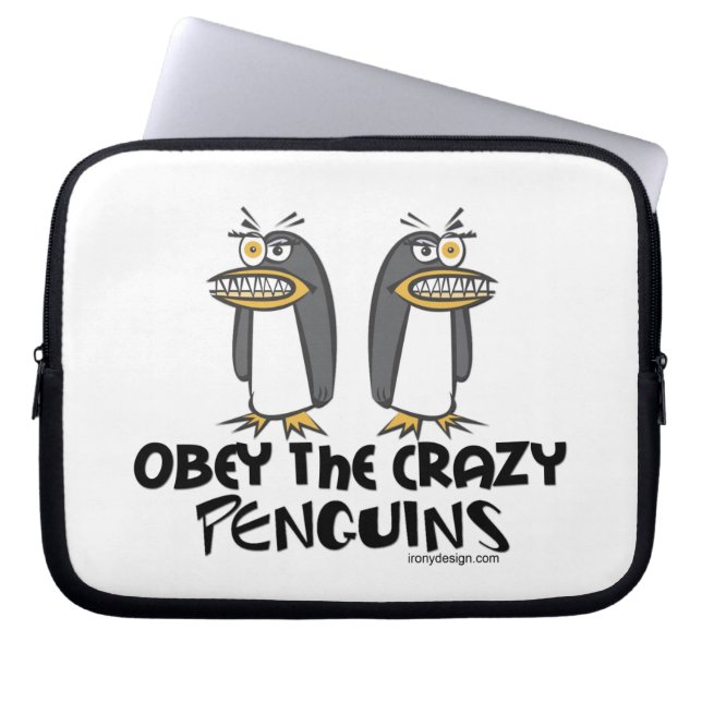Befolgen Sie die verrückten Pinguine! Laptopschutzhülle (Vorderseite)