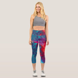 Befolgen Sie Ihre Träume Zitate farbige Blume Capri Leggings