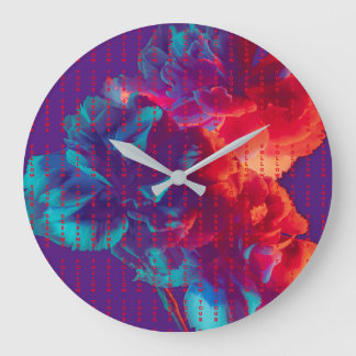 Befolgen Sie Ihre Träume Zitate farbige Blume Große Wanduhr