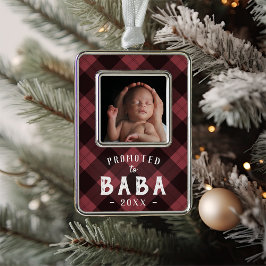 Befördert nach Baba | Foto Grandpa Rahmen-Ornament Silber