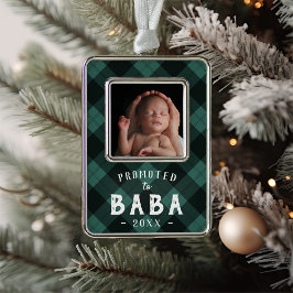 Befördert nach Baba | Foto Grandpa Rahmen-Ornament Silber