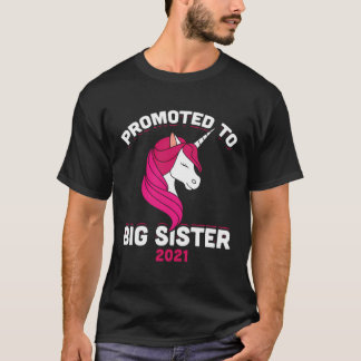 Befördert zu Big Sister 2021 Unicorn erstes Mal Bi T-Shirt