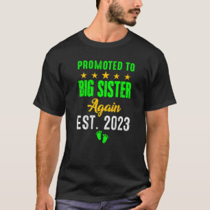 Befördert zu Big Sister wieder 2023 Baby Ankündigu T-Shirt