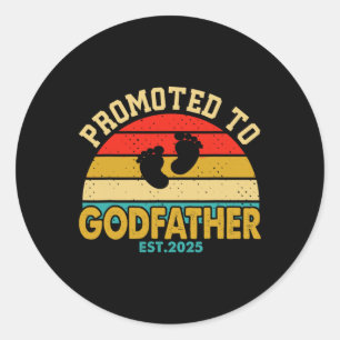 Befördert zu Godvater 2025 Vintages Shirt Neuer Va Runder Aufkleber
