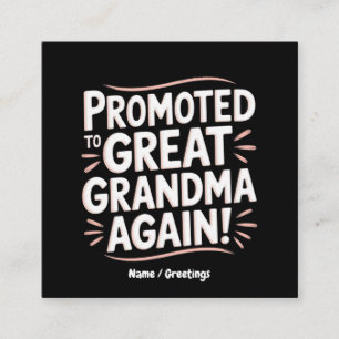 Befördert zu Großgroßmutter wieder Spaß Schwangers Quadratische Visitenkarte