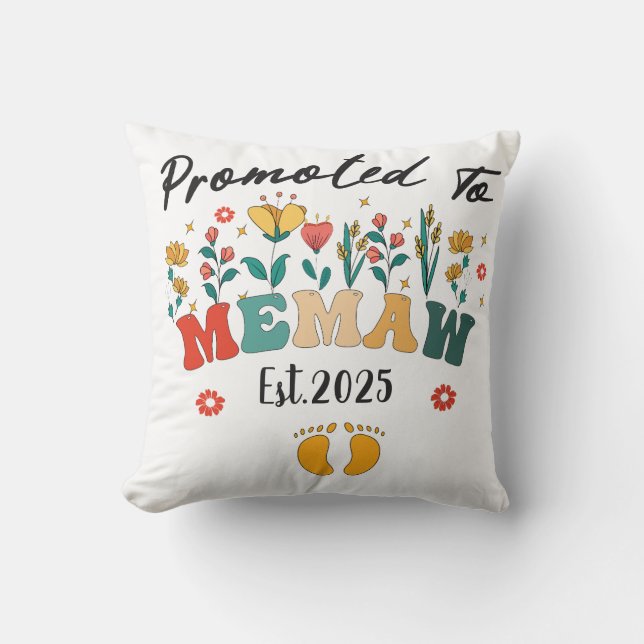 Befördert zu Memaw est. 2025: Ein Sonderjahr für e Kissen (Vorderseite)