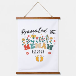 Befördert zu Memaw est. 2025: Ein Sonderjahr für e Wandteppich Mit Holzrahmen