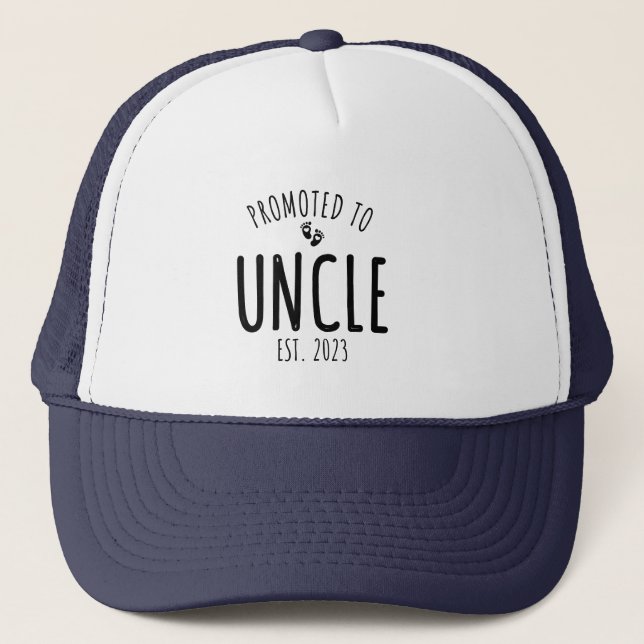 Befördert zu Onkel 2023 New Oncle Trucker Hat Truckerkappe (Vorderseite)