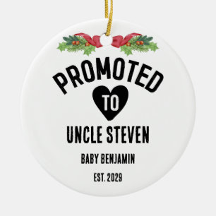 Befördert zu Onkel Personalisiert Baby Name Keramik Ornament