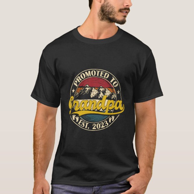 Befördert zu Opa Est 2023 New Opa First Gra T-Shirt (Vorderseite)