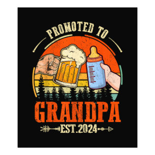 Befördert zu Opa Est 2024 Retro Väter Day New Fotodruck