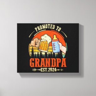 Befördert zu Opa Est 2024 Retro Väter Day New Leinwanddruck
