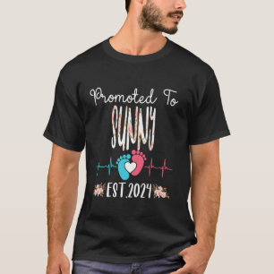 Befördert zu SUNNY Est 2024 Schwangerschaft Weihna T-Shirt