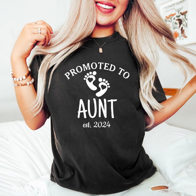 Befördert zu Tante / Pregnancy Reveal Black T-Shirt (Promoted to Aunt / Pregnancy Reveal Black T-Shirt)