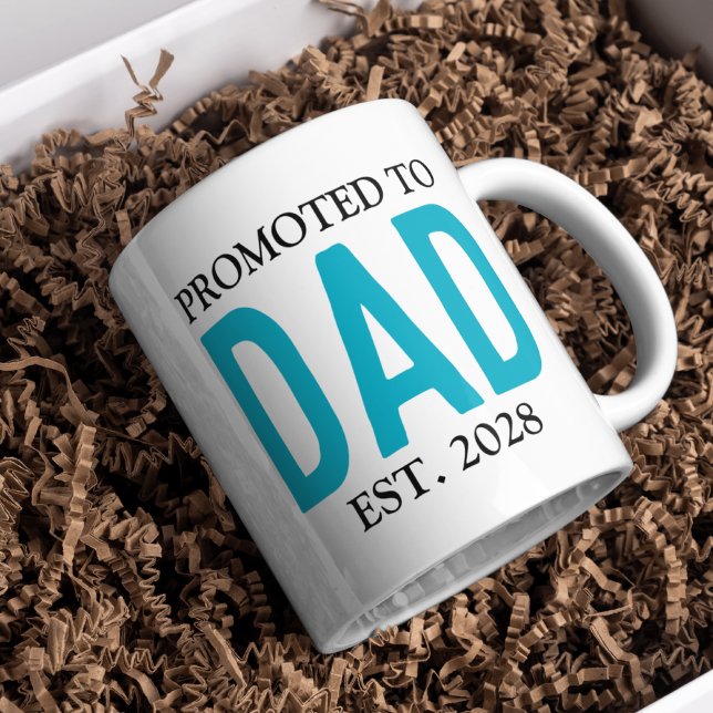 Befördert zu Vater Tasse, Personalisiertes New Dad Kaffeetasse (promoted to dad mug, new dad mug, first fathers day gift, baby shower mug for dad, dad to be gift,)