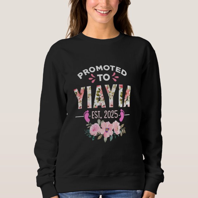 Befördert zu Yiayia Est 2025 Women Gifts Baby Anno Sweatshirt (Vorderseite)
